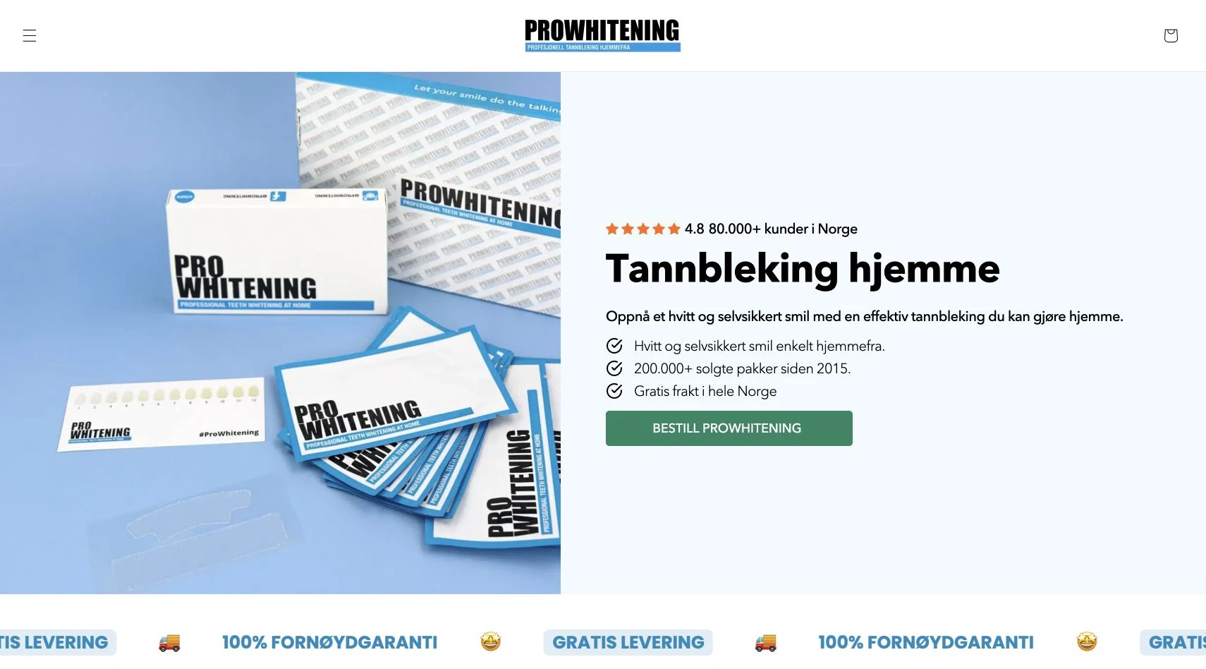 Pro Whitening storefront
